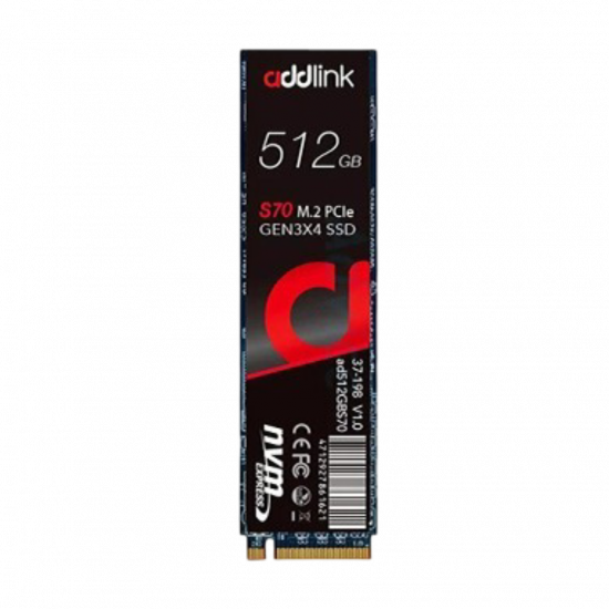قرص SSD ADDLINK S70 NVMe M.2 بسعة 512GB – تخزين عالي الأداء